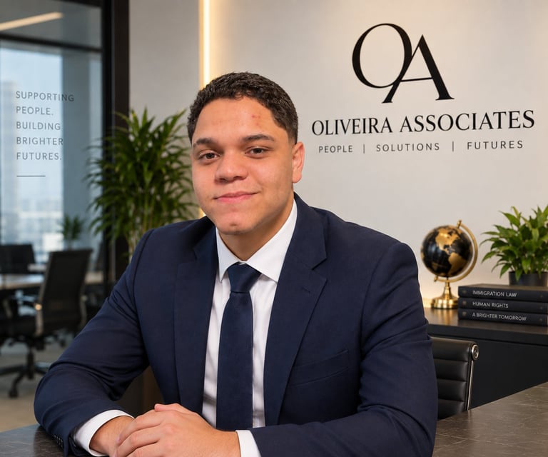 Paulo Matos, Operational Director and Brazilian Legal Advice, at his desk in the modern Oliveira Associates office